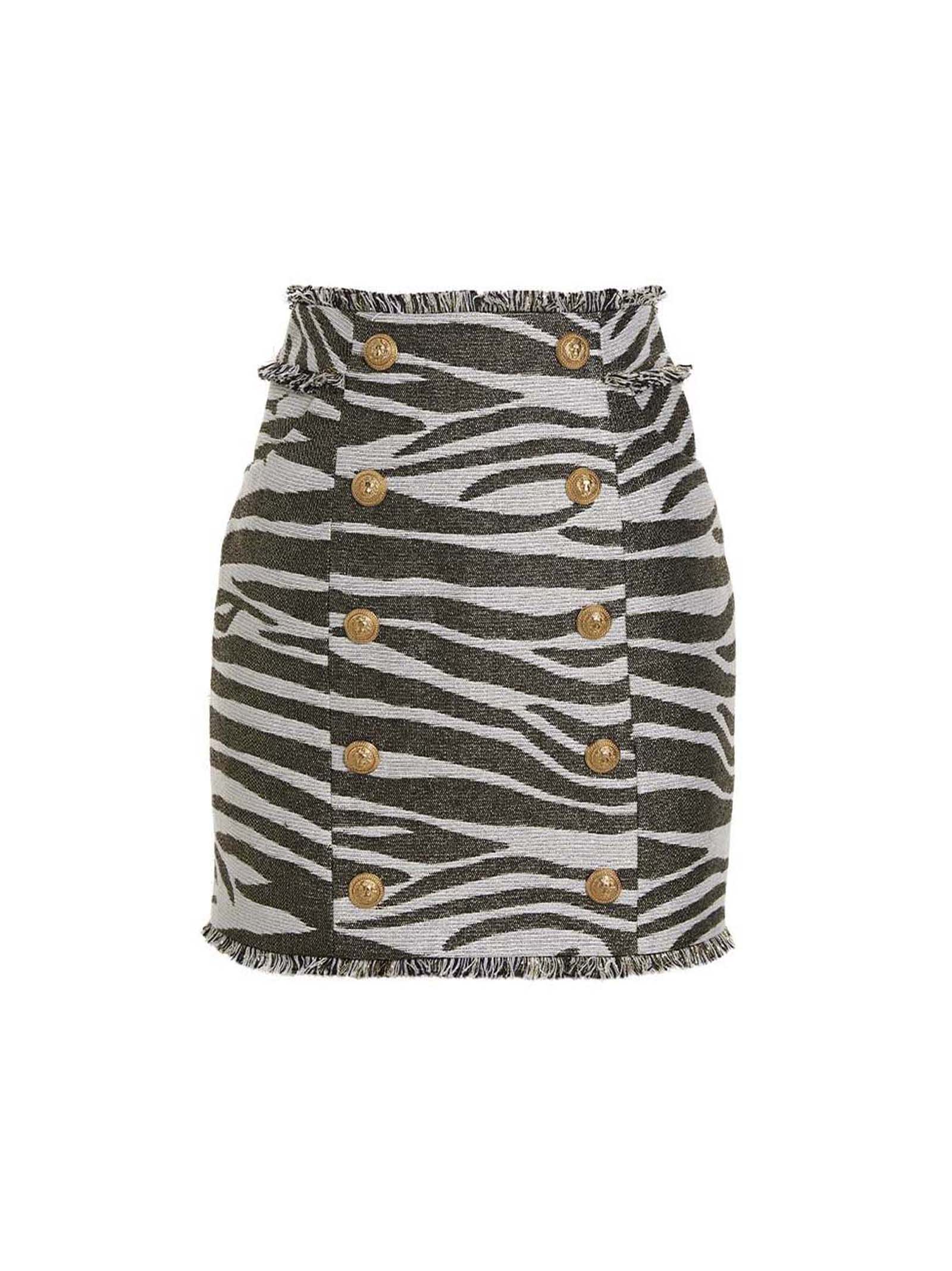 Balmain lurex Zebra Skirt
