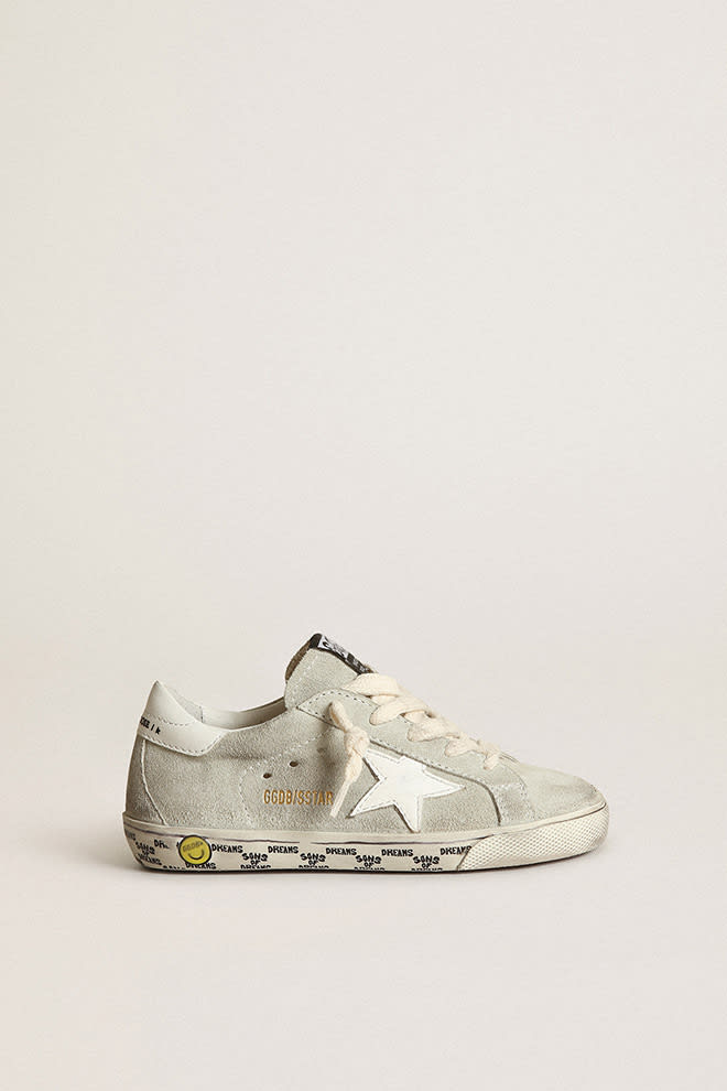 Golden Goose Kids' Sneakers With Logo In Bianco-ghiaccio