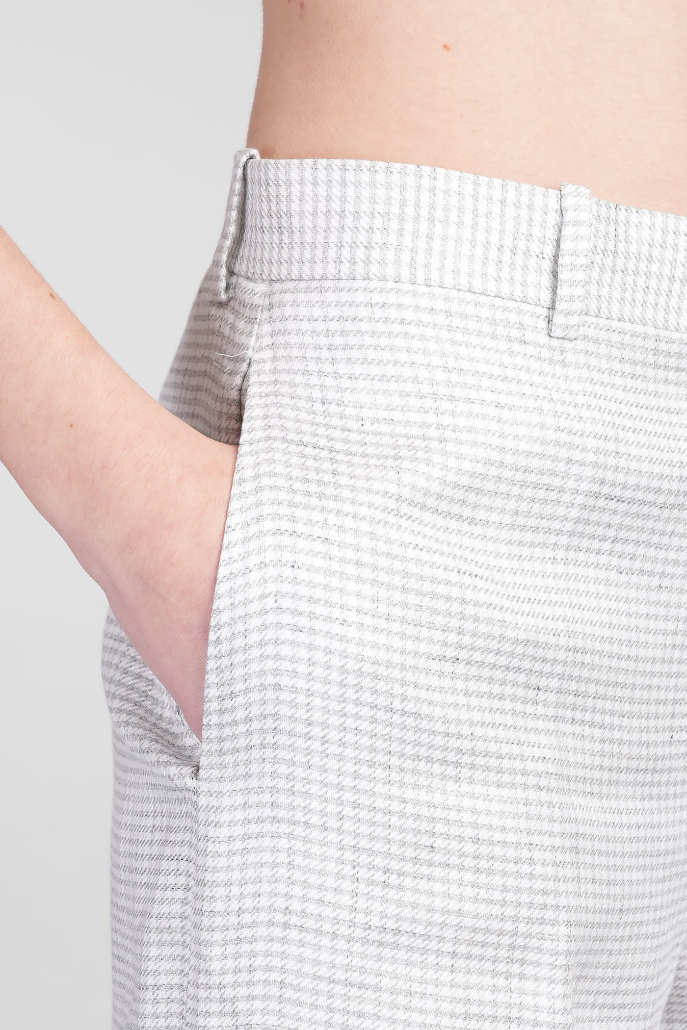 Theory Pants In Grey Linen In Grey