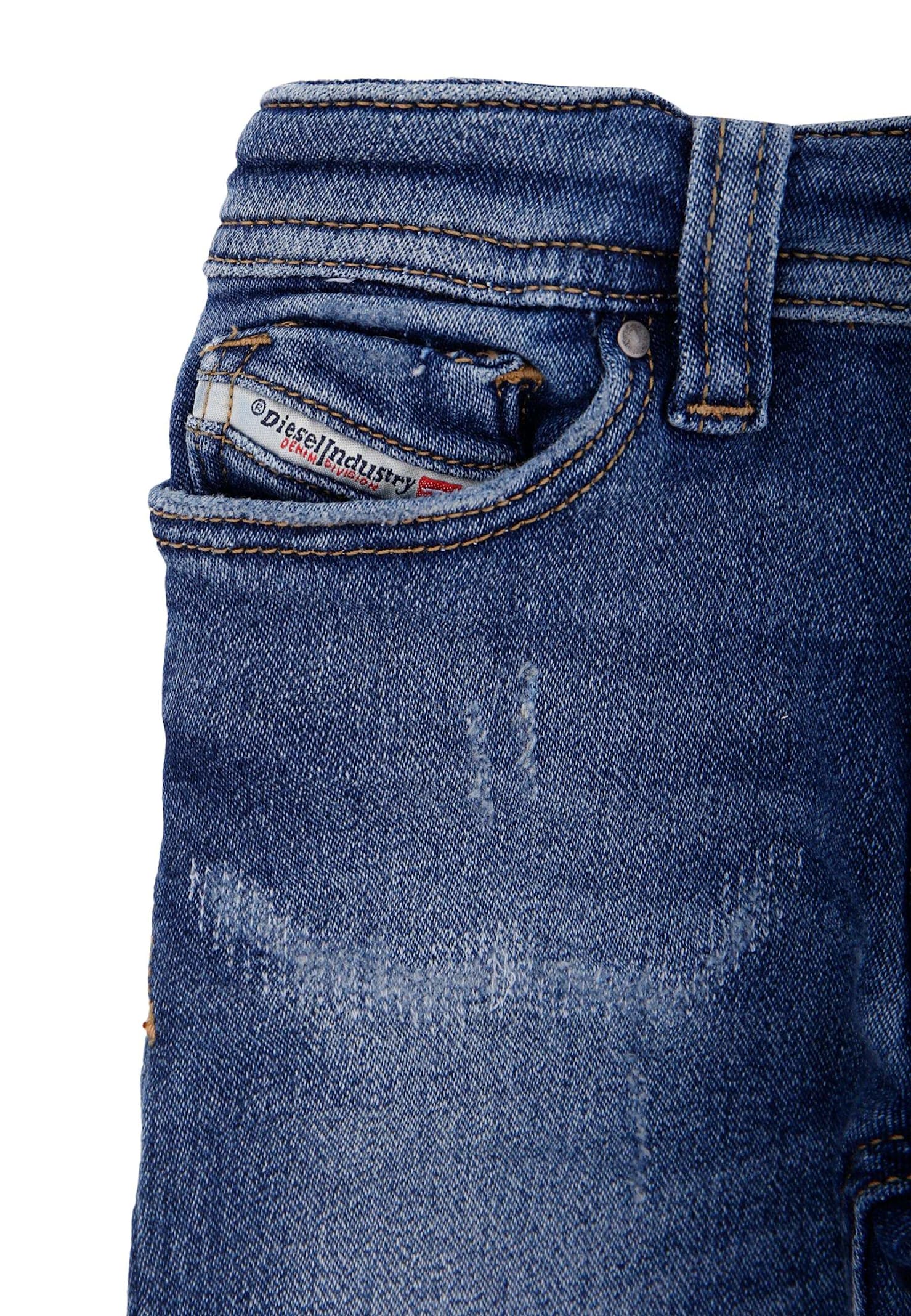 Diesel Dnim Jeans For Baby Boy With Logo In Blue