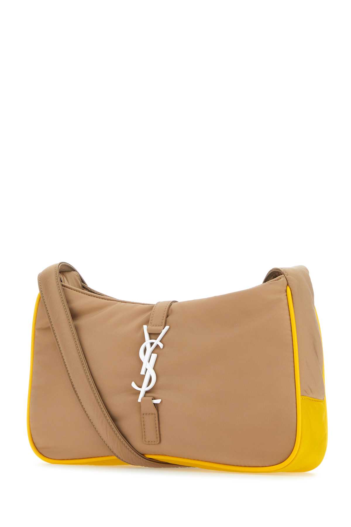 Shop Saint Laurent Cappuccino Econylâ® Le 5 Ã 7 Shoulder Bag In Multicolor