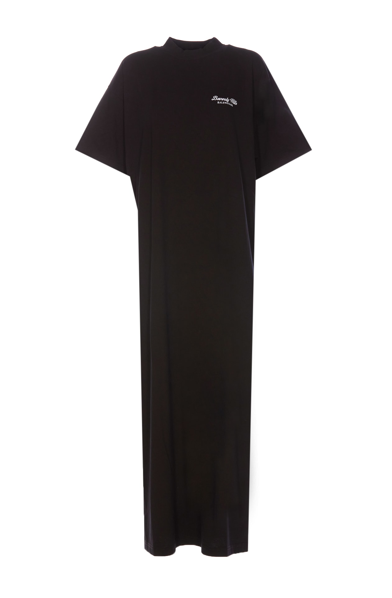 Shop Balenciaga Maxi T-shirt Dress In Black