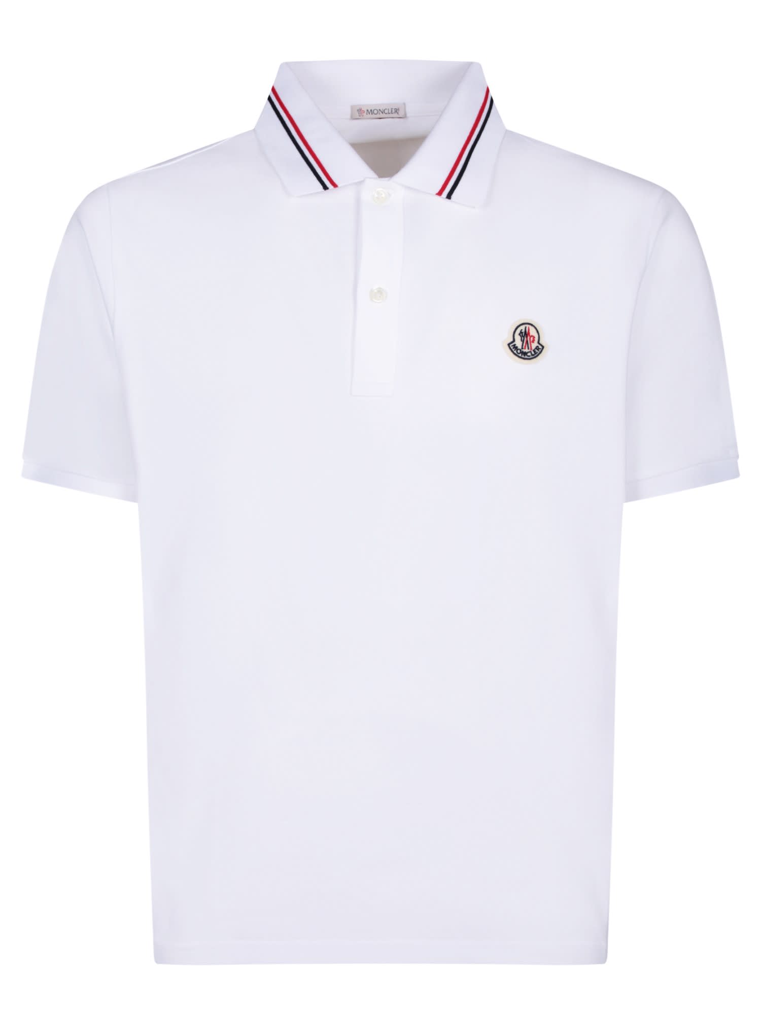 White Polo Shirt With Logo Patch