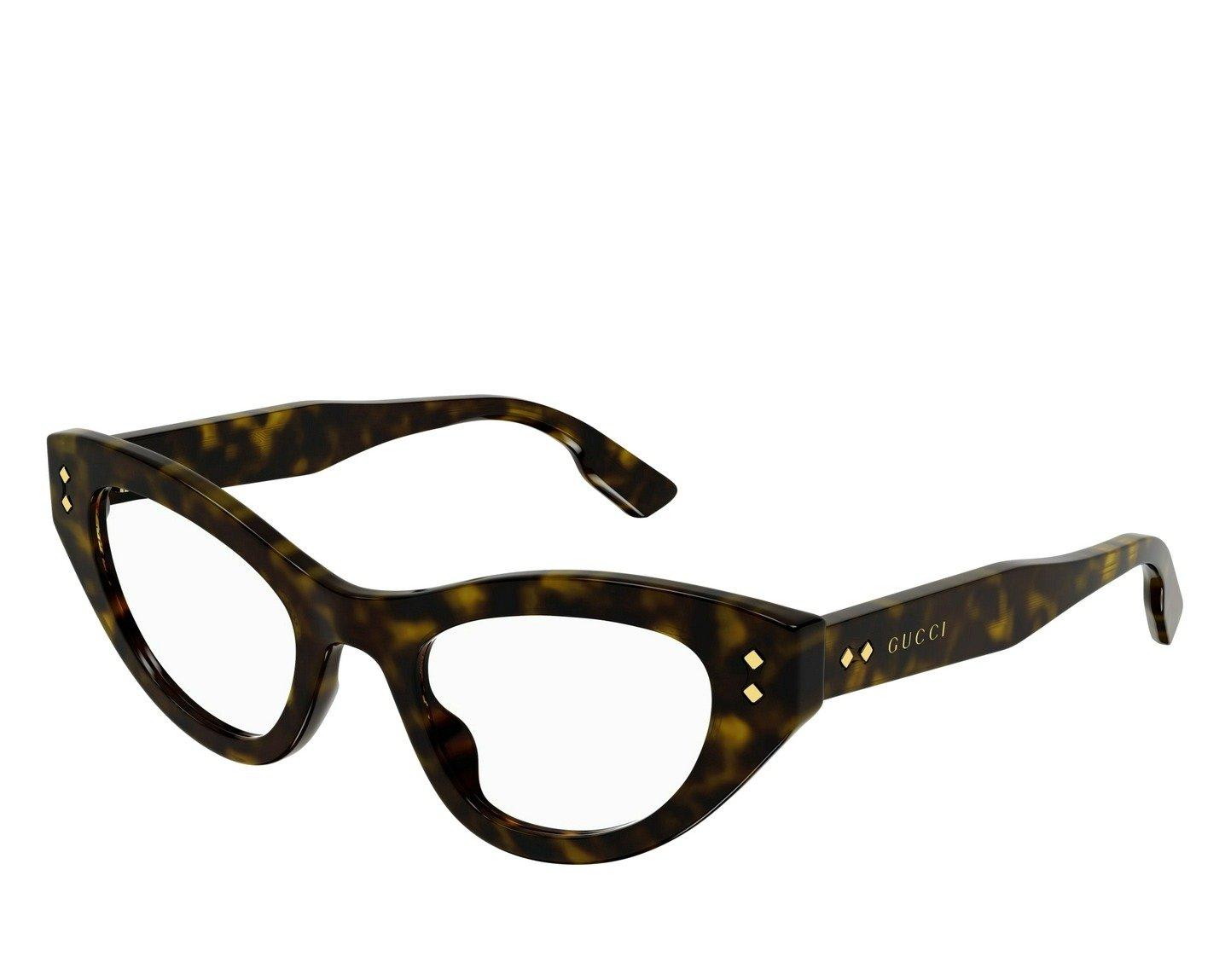 Shop Gucci Cat-eye Glasses In 003 Havana Havana Transpa