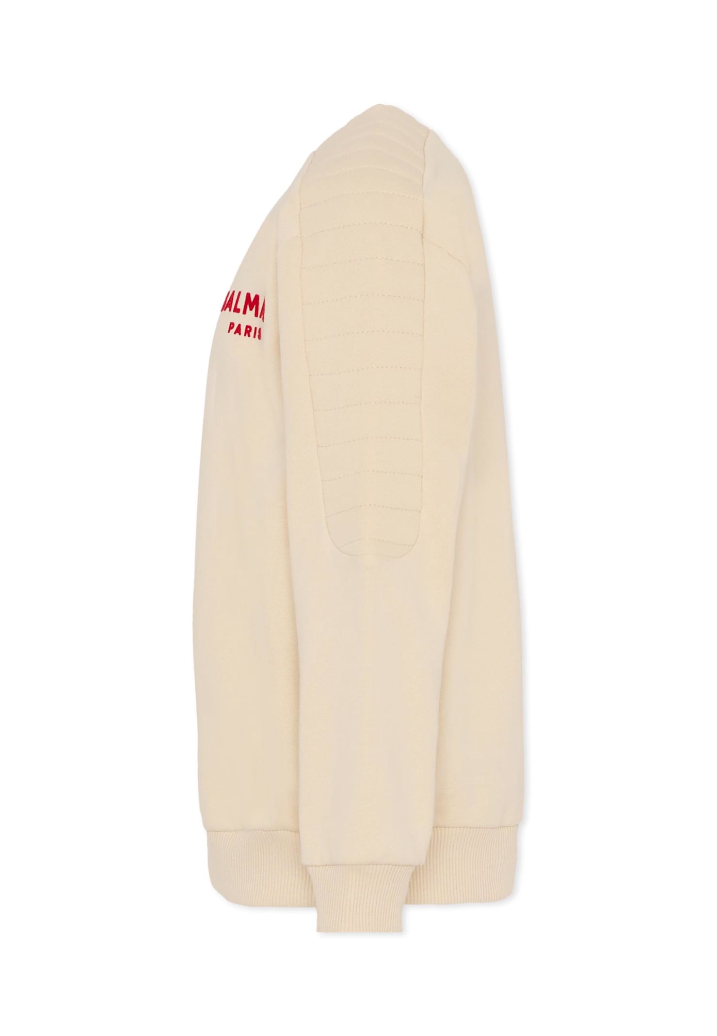 Balmain Beige Sweatshirt For Kids With Logo In Neutral