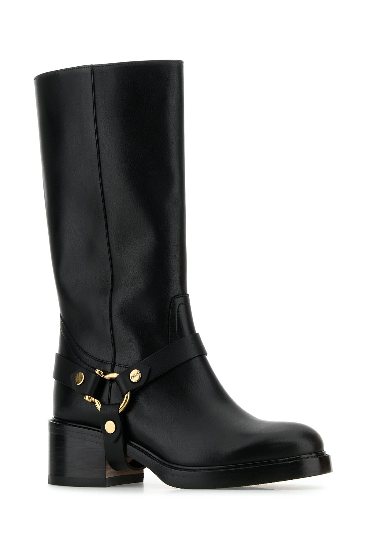 Chloé Black Leather Dakota Boots In Black