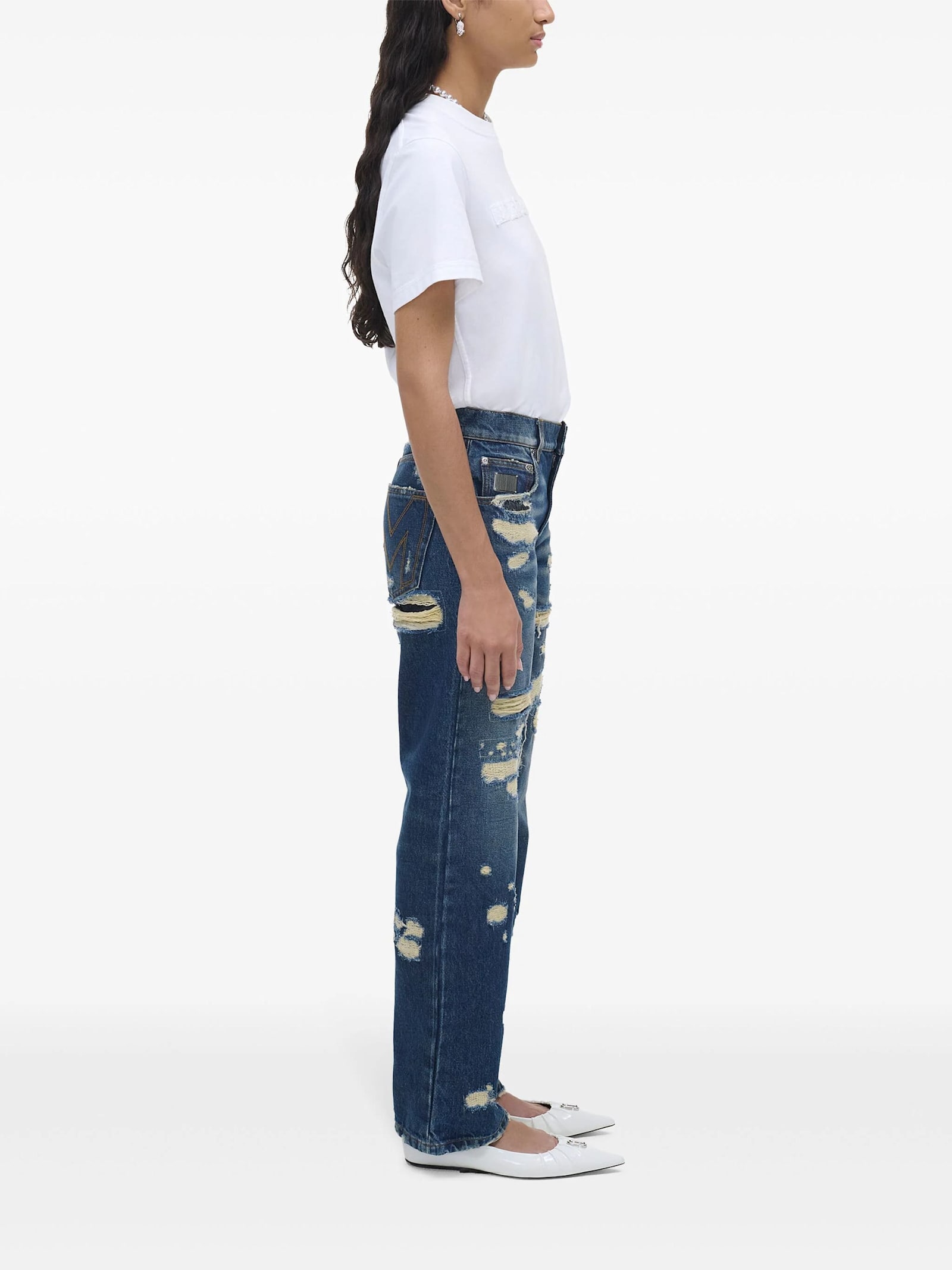 Shop Marc Jacobs Jeans Strappati In Punk Indigo