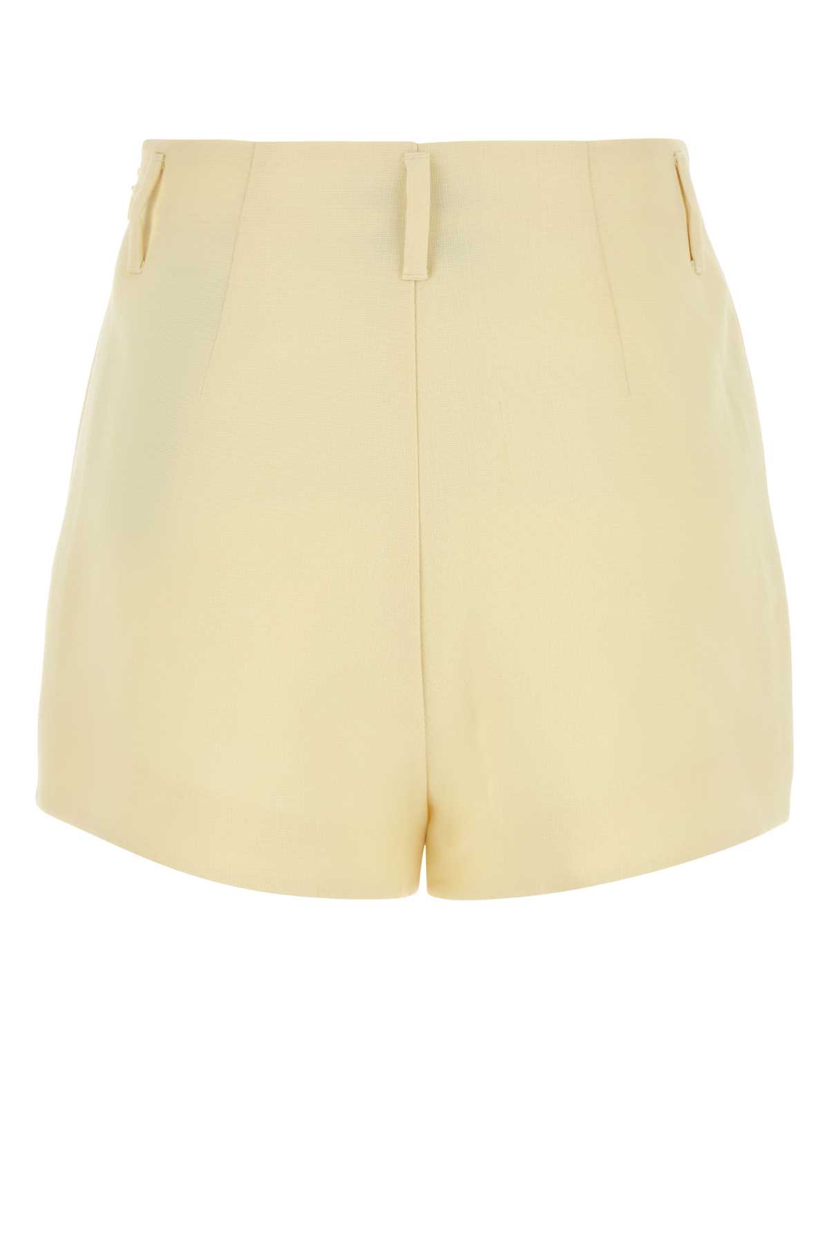 Ami Alexandre Mattiussi Ami Women Pastel Yellow Wool Shorts In Yellow