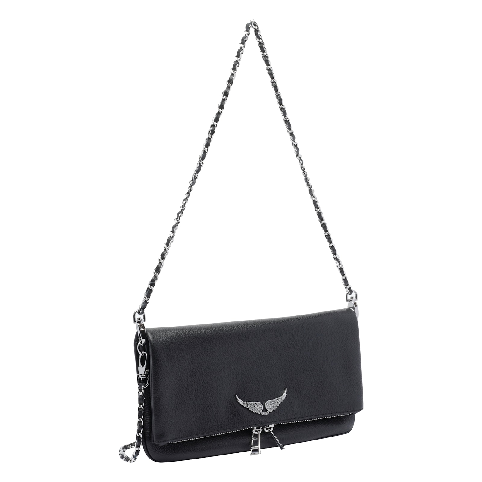Zadig & Voltaire Rock Swing Your Wings Clutch Bag In Black