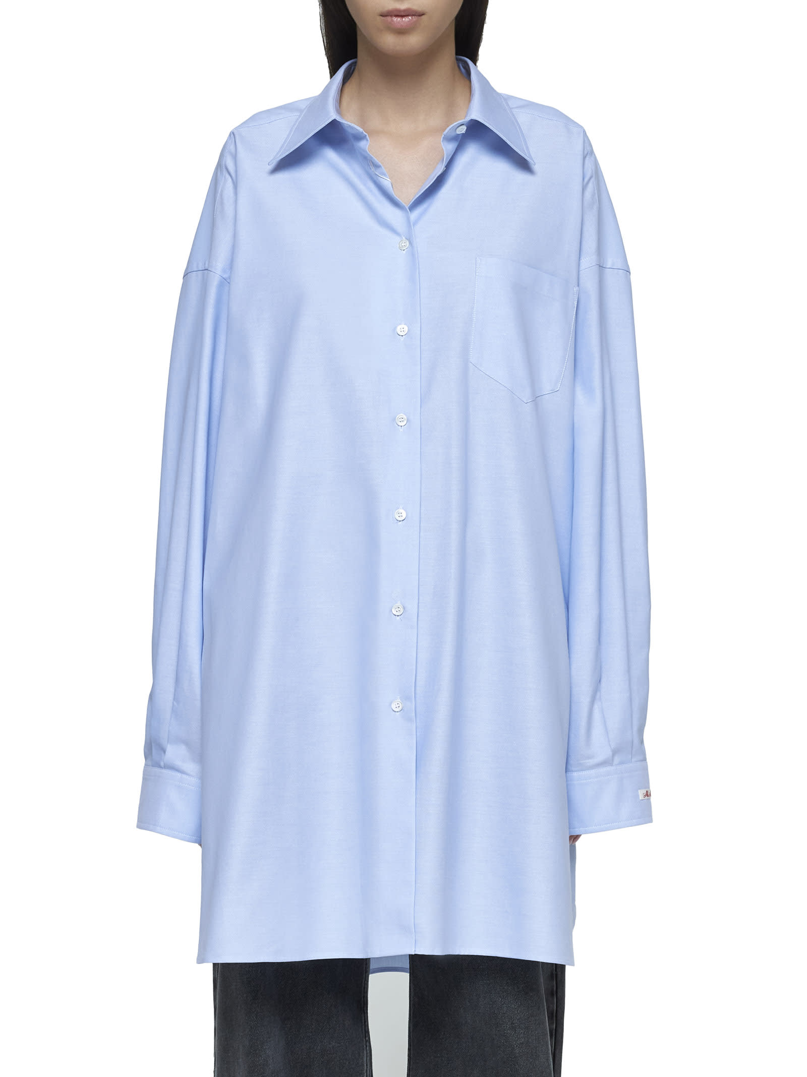 Shop Maison Margiela Shirt In Light Blue