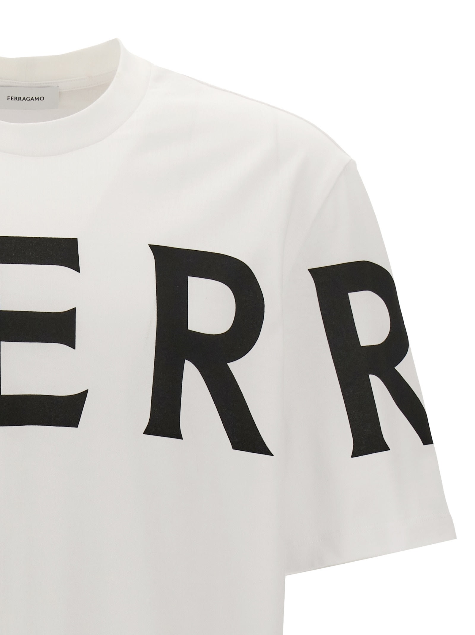 Shop Ferragamo Logo T-shirt In White/black