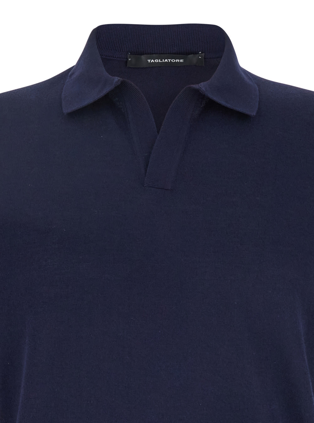 Tagliatore Melange Blue Polo Shirt In Blu