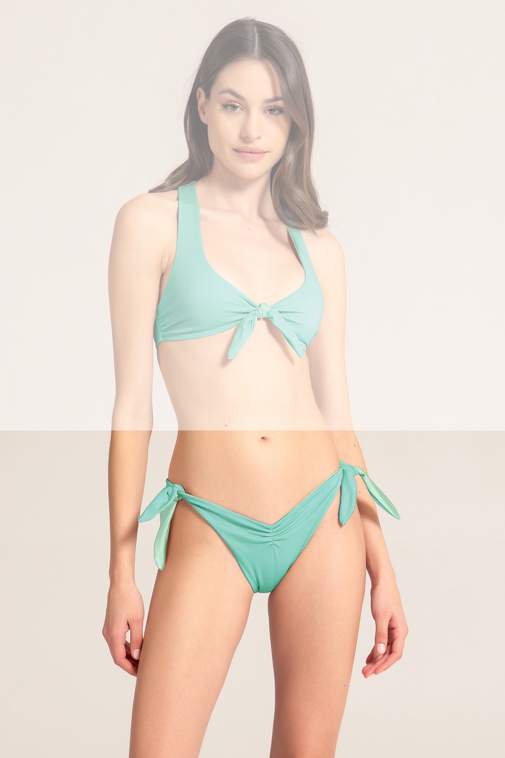 Marion Zimet Bikini Bottom With Wide Adjustable Laces In Lurex