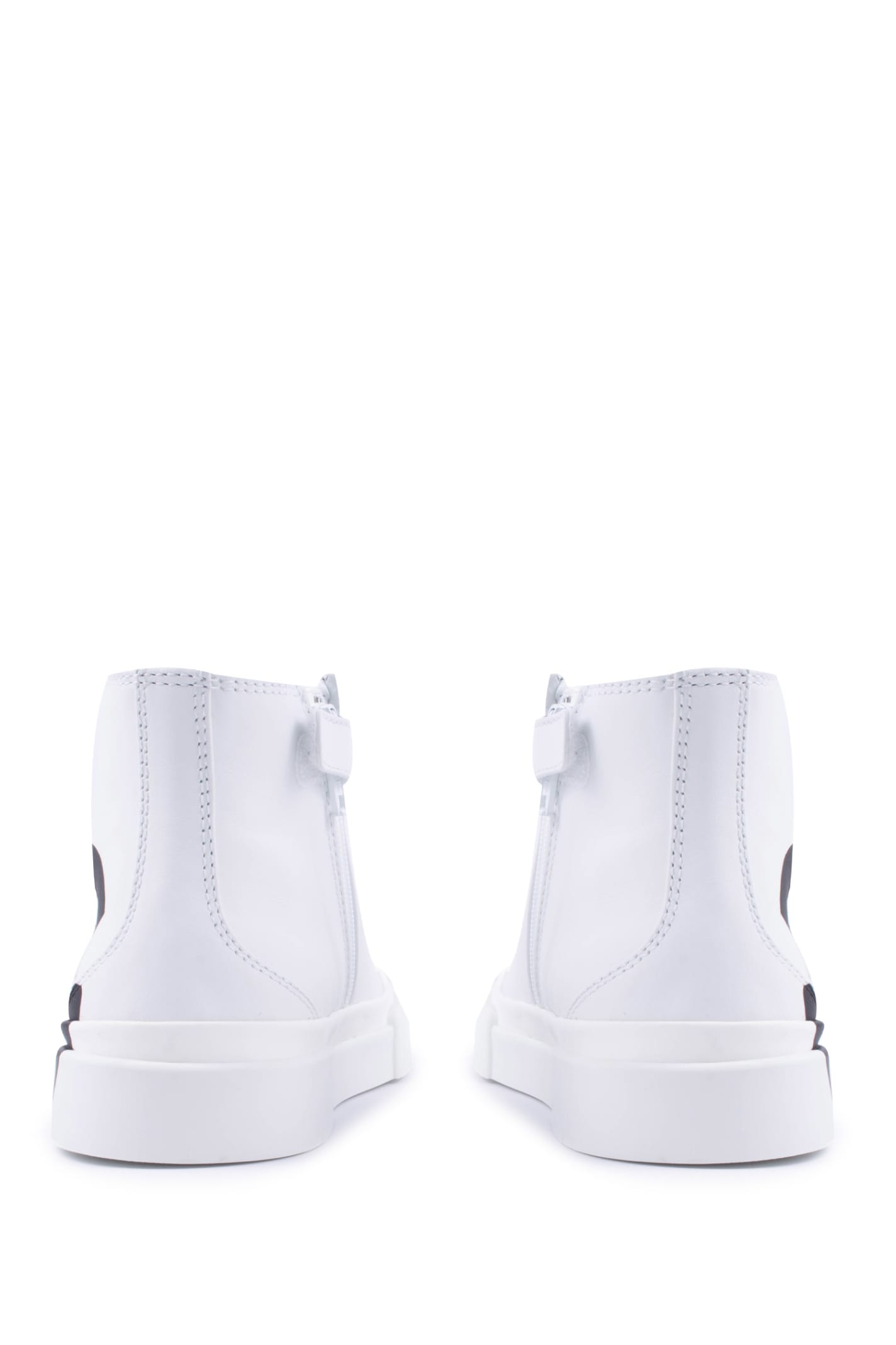 Shop Dolce & Gabbana High Top Portofino In Calf Leather With Dg Logo In White