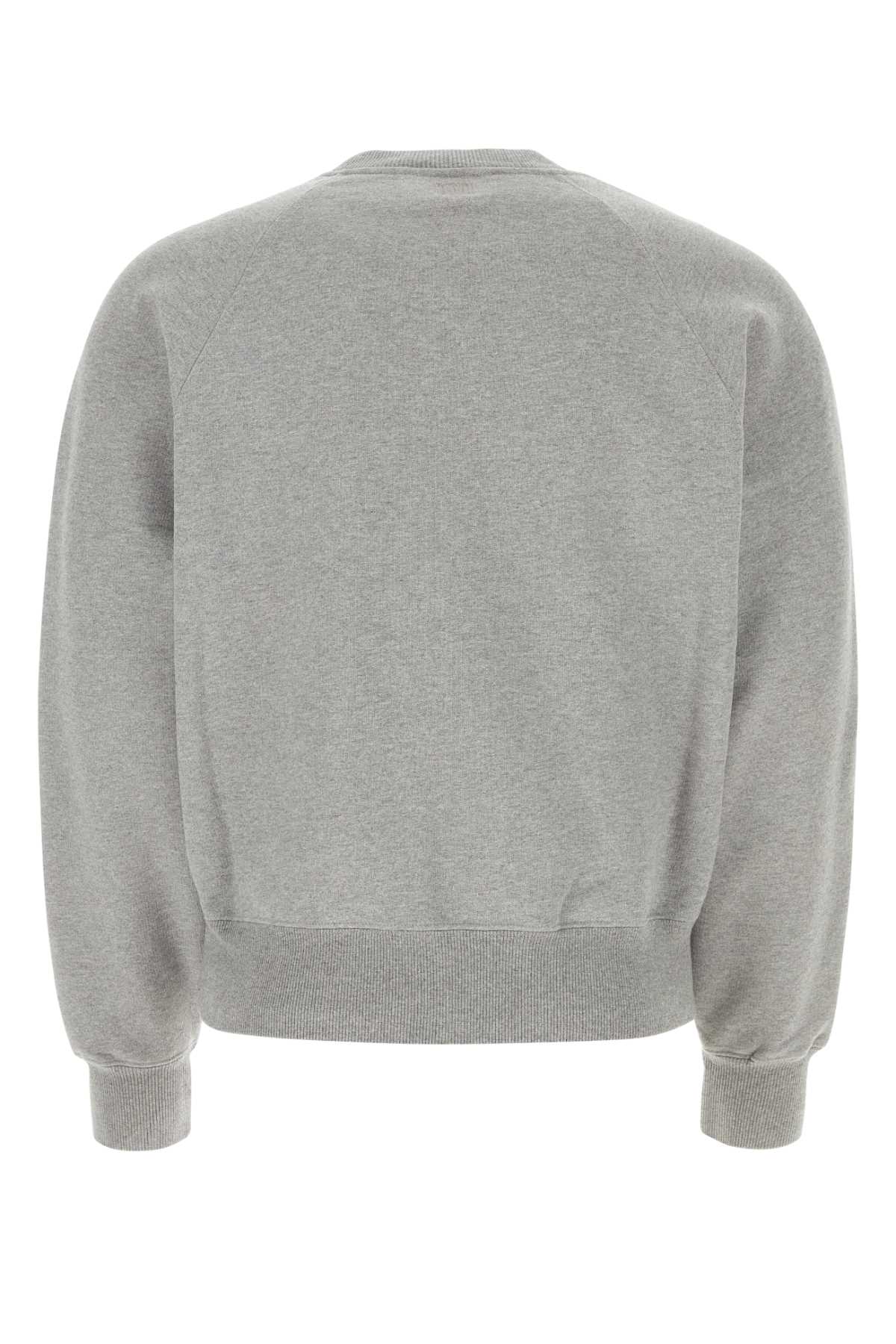 Shop Ami Alexandre Mattiussi Grey Cotton Sweatshirt In Heathergrey