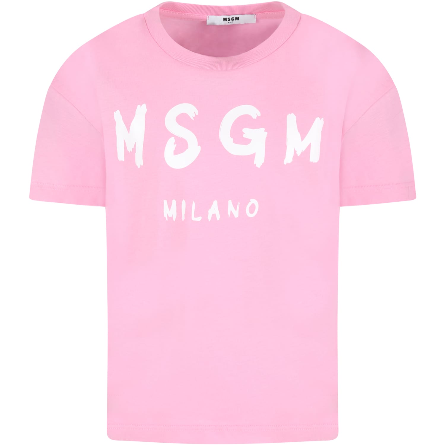 MSGM Pink T-shirt For Kids With Logo
