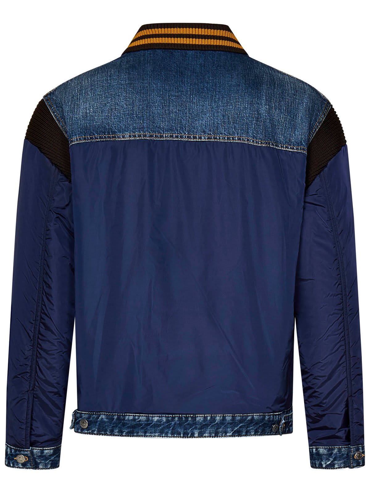 Shop Dsquared2 Varsity Denim Jacket In Blue