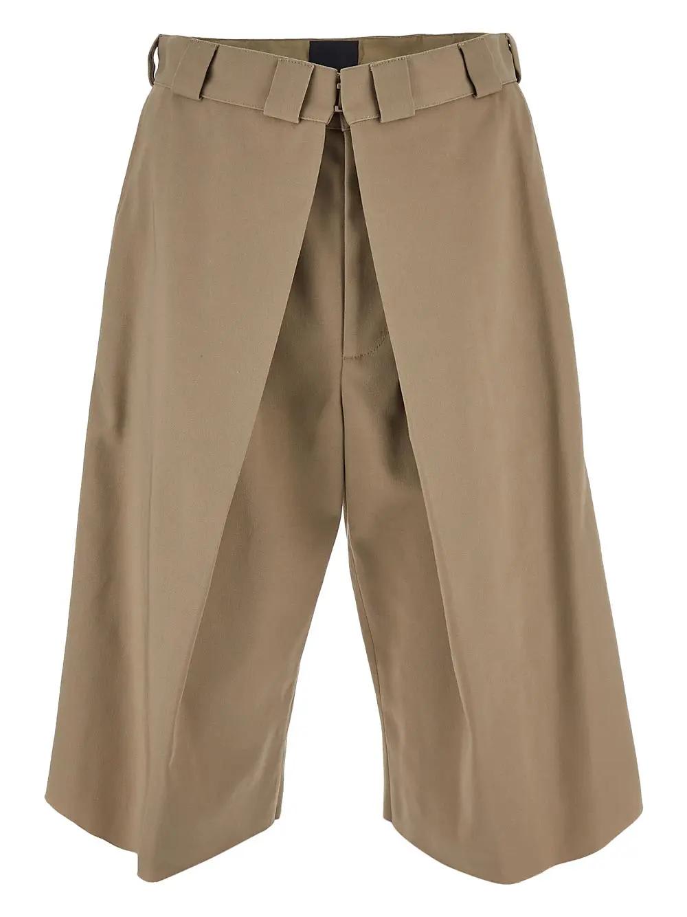 Givenchy Extra Wide Chino Bermuda Shorts In Canvas In Beige