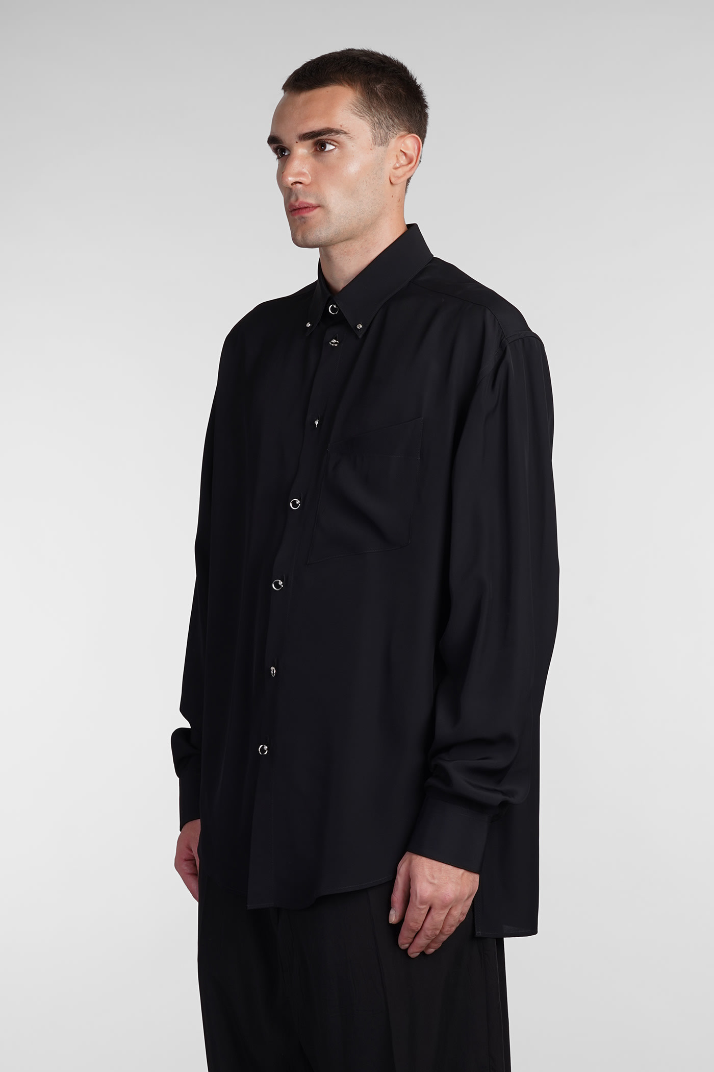 Shop Mugler Shirt In Black Viscose