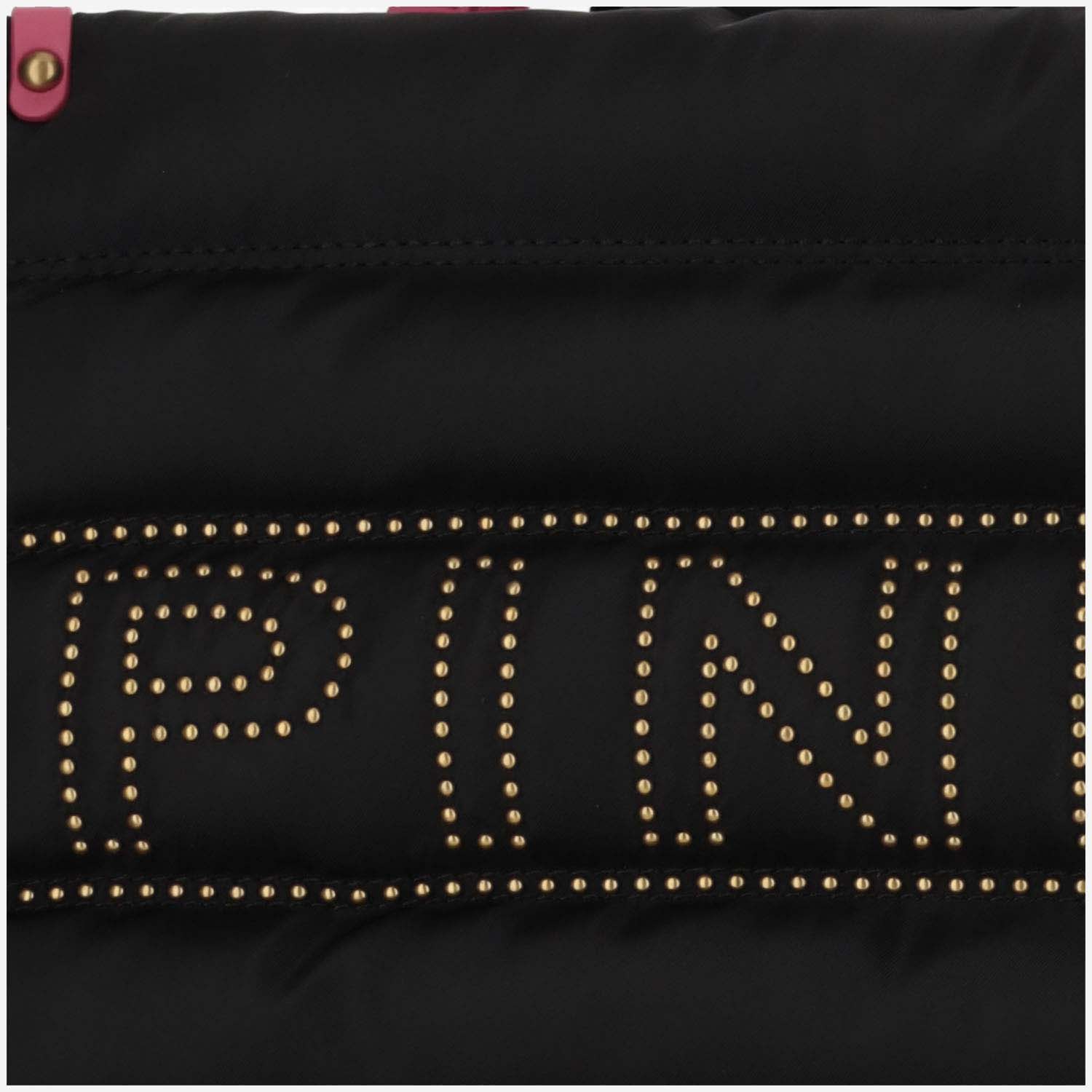 Shop Pinko Quilted Tote Bag With Logo In Black