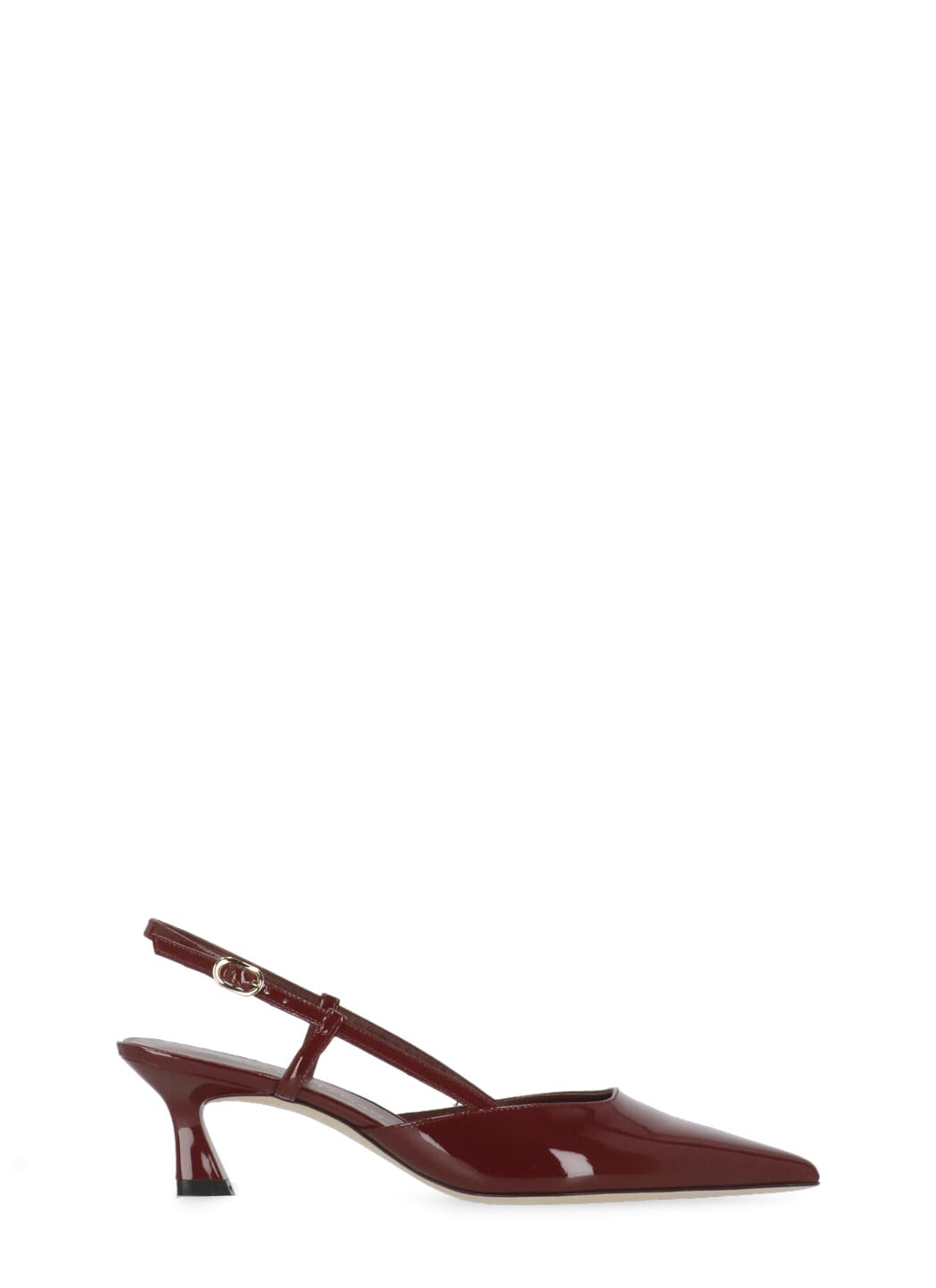 Stuart Weitzman Vinnie 50 Patent Leather Slingback Pumps In Burgundy