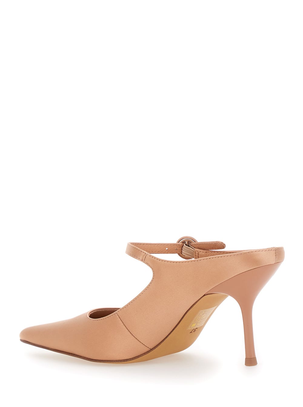 Shop Jeffrey Campbell Tiyera Beige Mules With High Stiletto Heel And Buckle Closure In Leather Woman