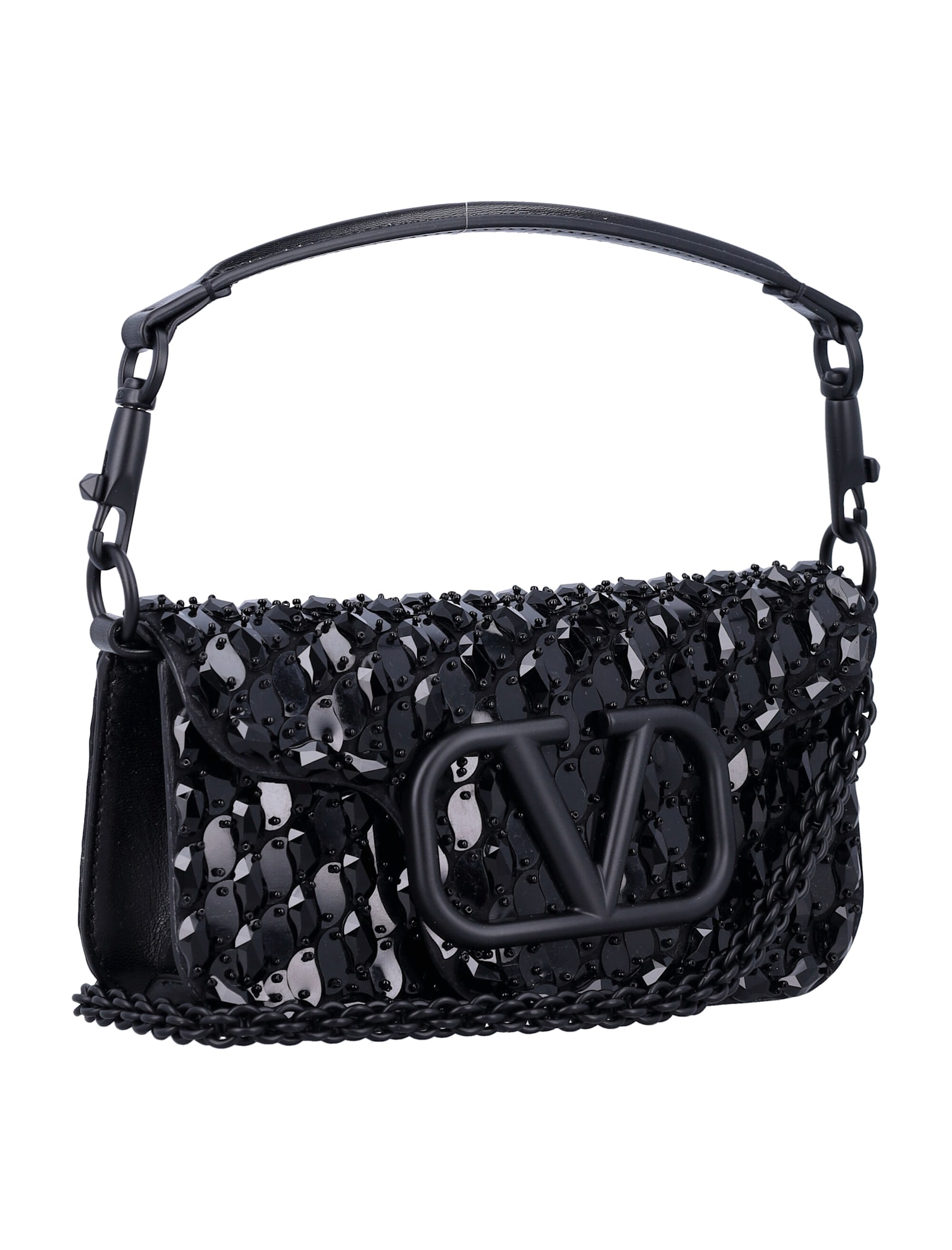 Shop Valentino Locò Small Shoulder Bag In Jet Black