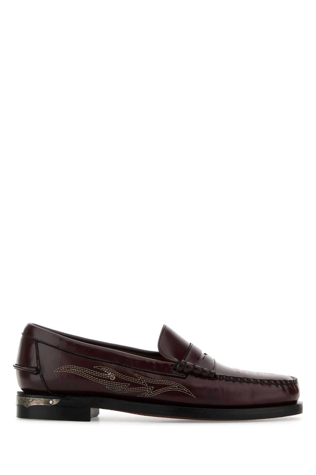 Sebago Burgundy Leather Dan El Paso Loafers In Burgundy