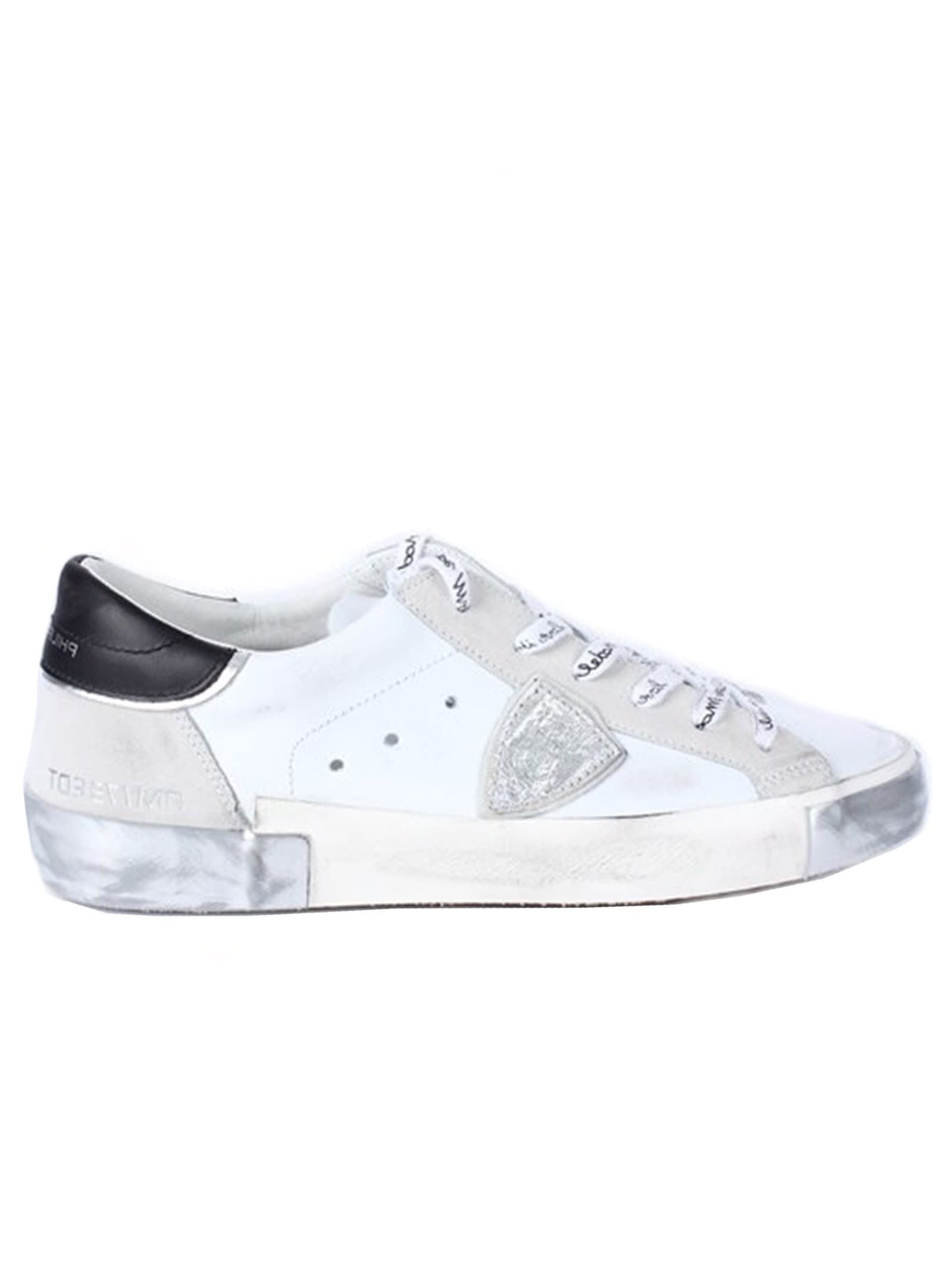Philippe Modelwhite/black Leather Sneakers