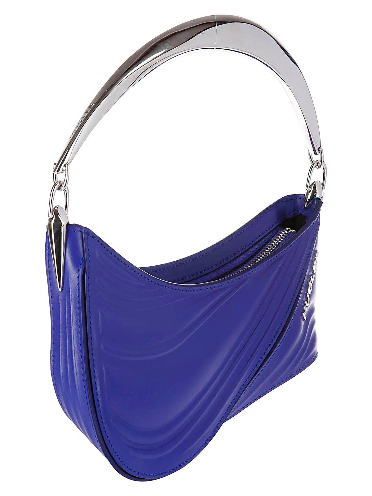 Mugler Logo Plaque Zipped Shoulder Bag In 6020