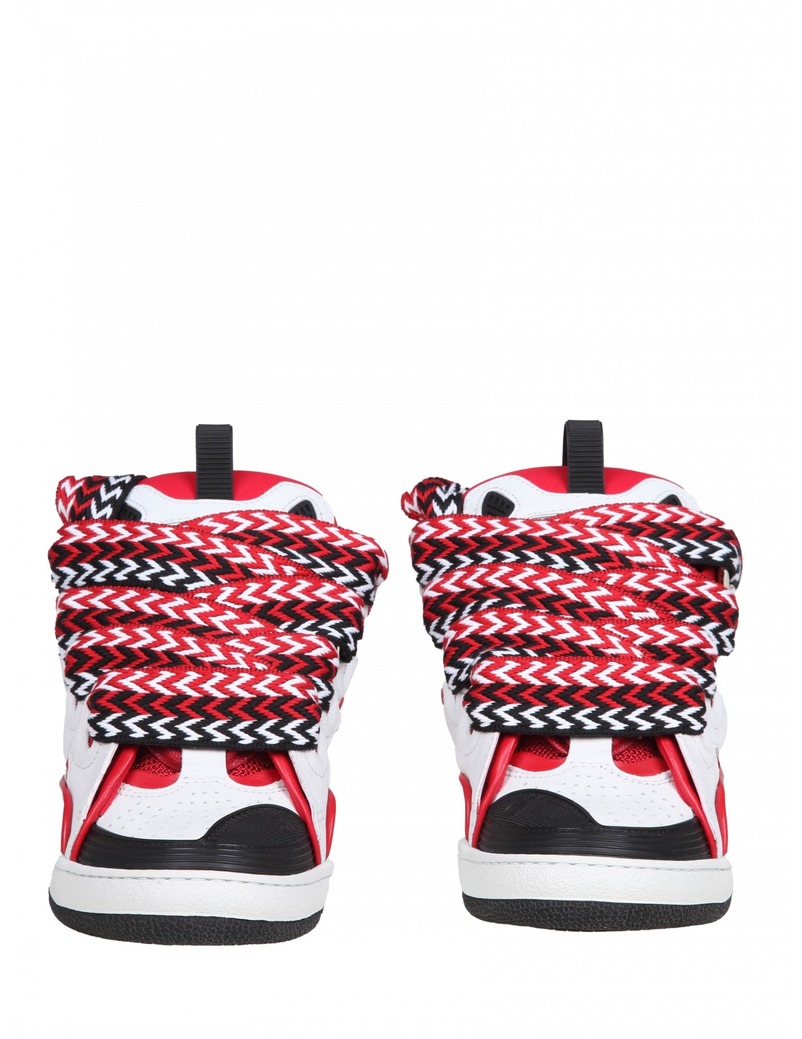 Shop Lanvin Curb Sneakers Curb Sneakers In White And Red Leather And Suede In Red/white