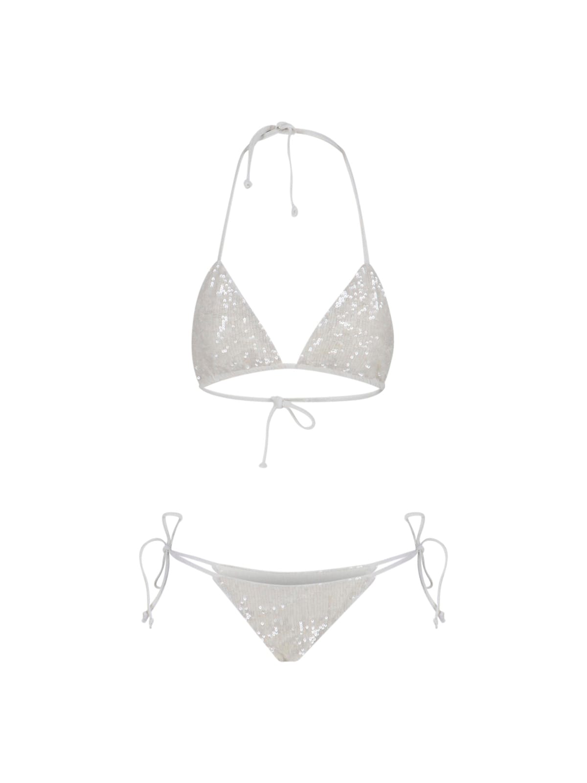 P.a.r.o.s.h Sequin Bikini In White