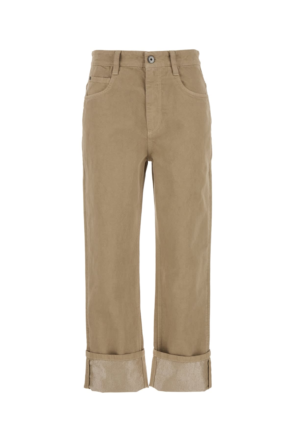 Brunello Cucinelli Metallic Garment Dyed Denim Relaxed Straight-leg Pants