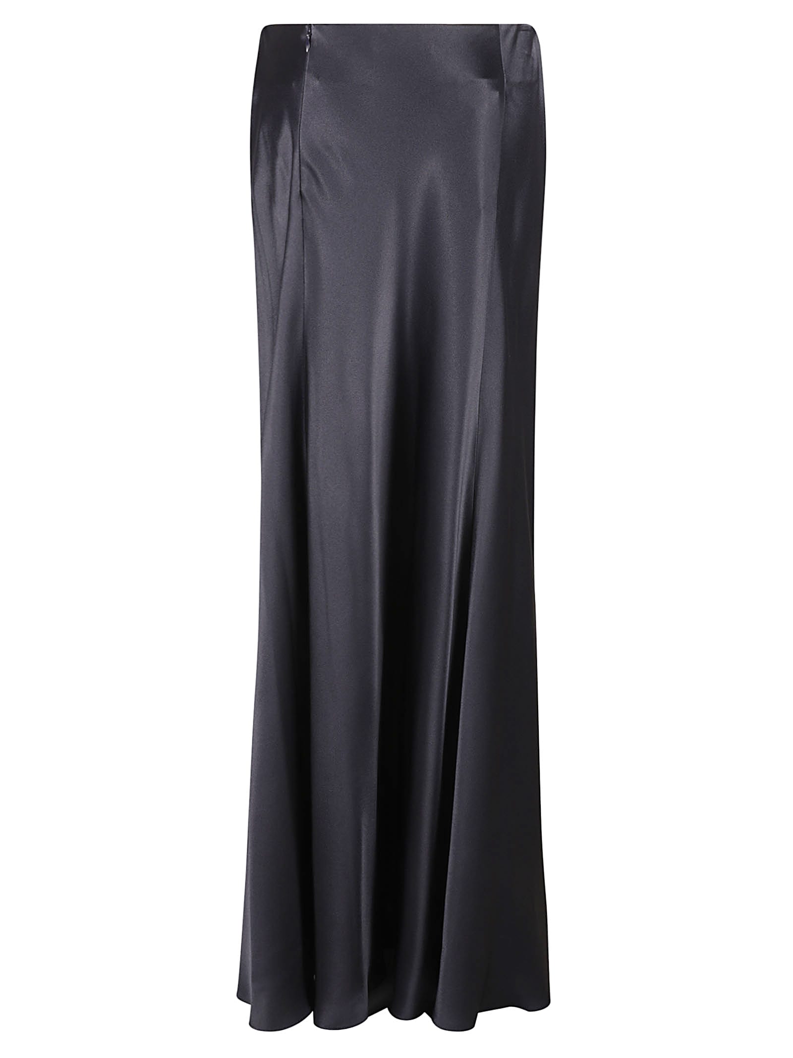 Alberta Ferretti High-waisted Satin Finish Maxi Skirt In Blue