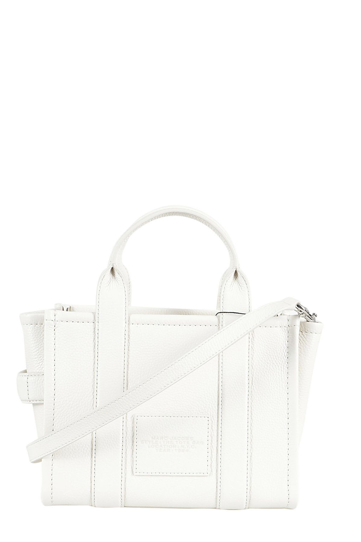 Shop Marc Jacobs The Small Tote In Cotton Silver