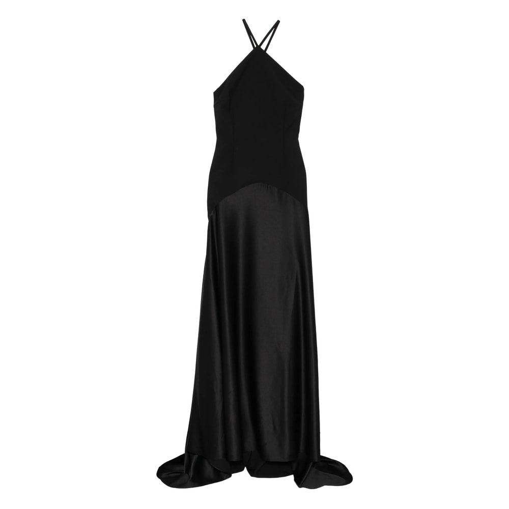 Solace London Draped Statment Halterneck Ophelia Maxi Dress In Black