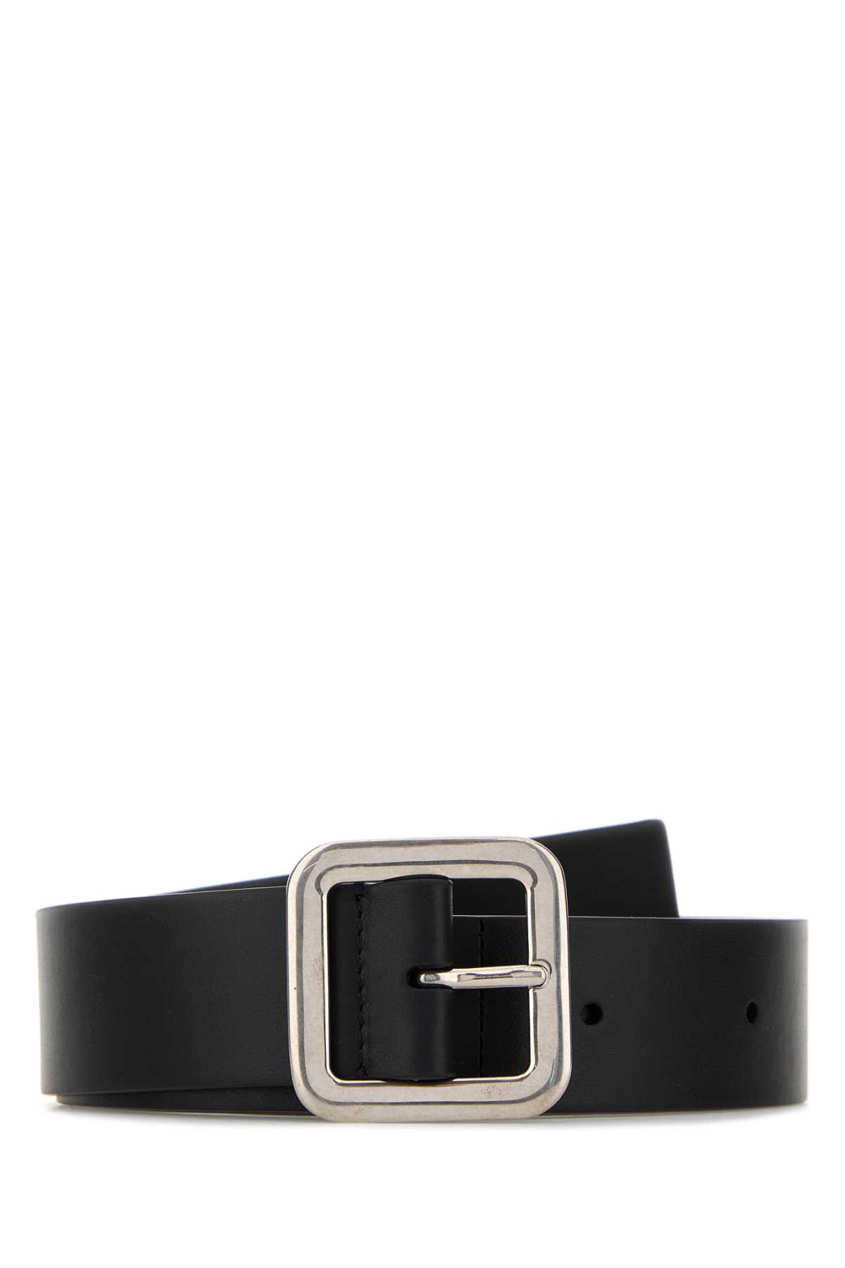 Jil Sander Black Leather Belt In Black