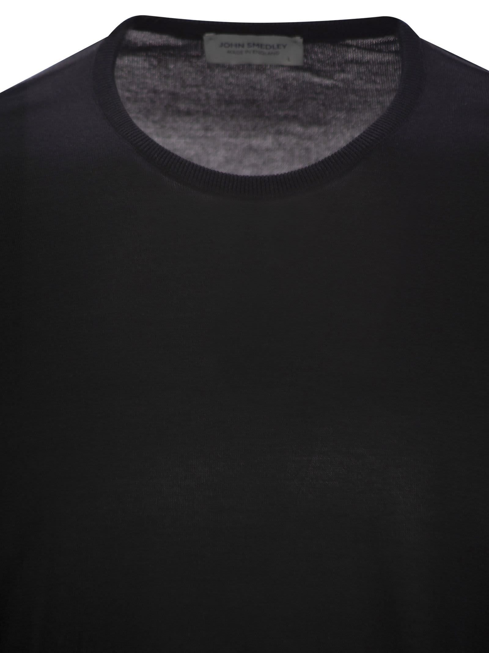 John Smedley Hatfield - Cotton Crew-neck Sweater In Black