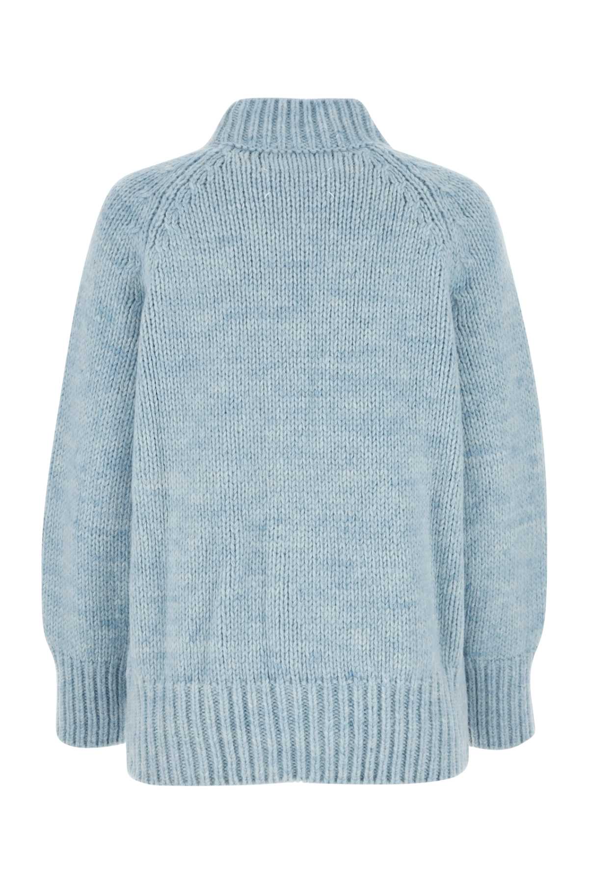 Shop Maison Margiela Pastel Green Alpaca Blend Sweater In Paleblue