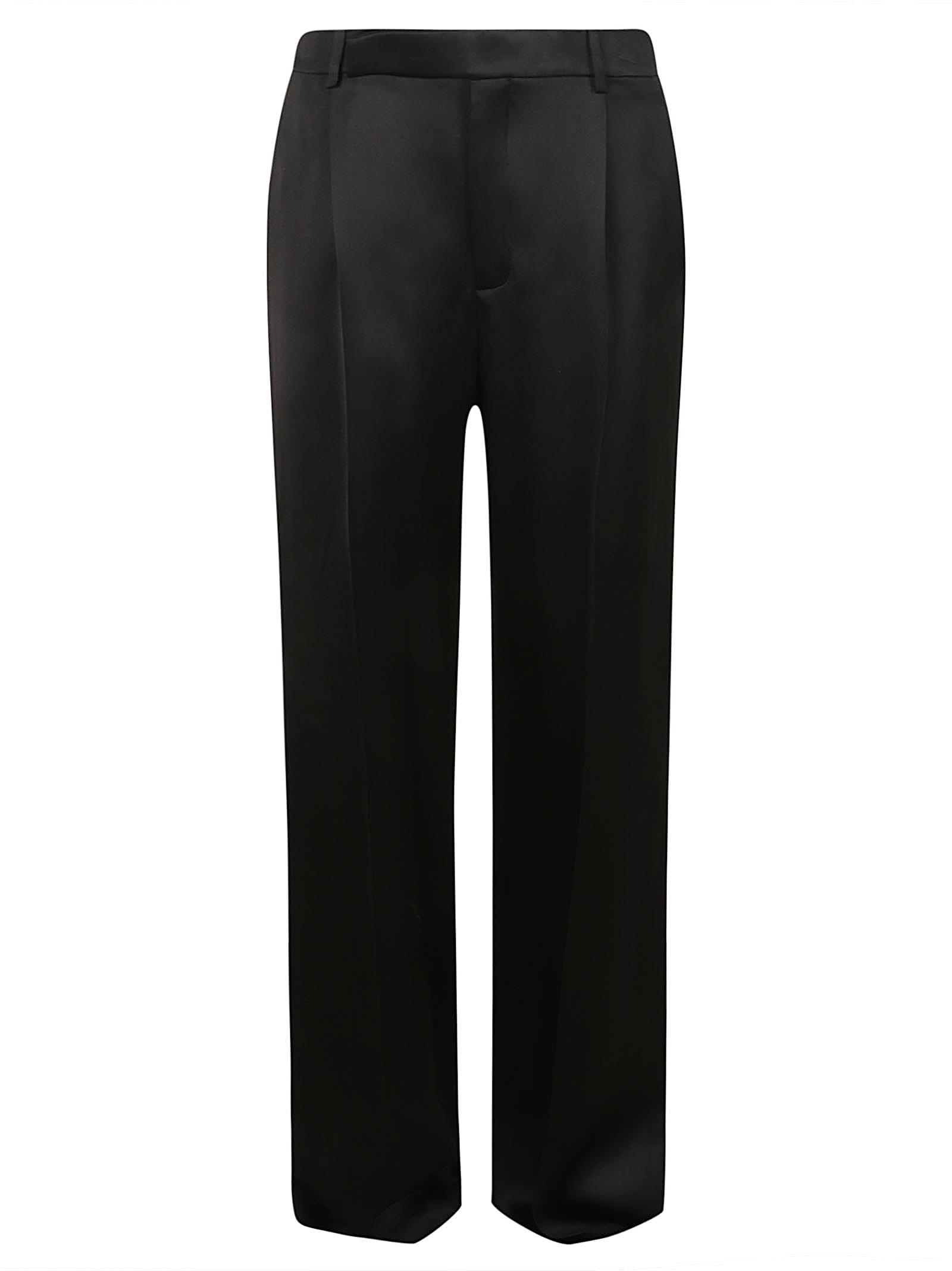 Shop Saint Laurent Wrap Trousers In Black