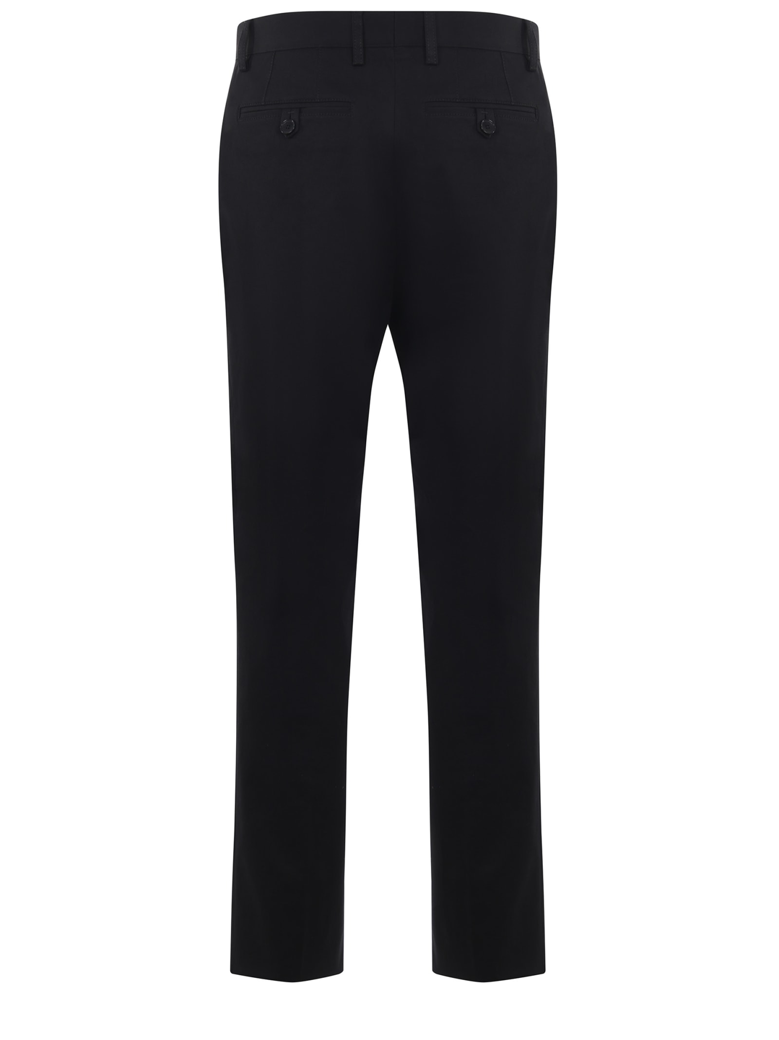 Shop Etro Trousers In Black Cotton Stretch In Nero