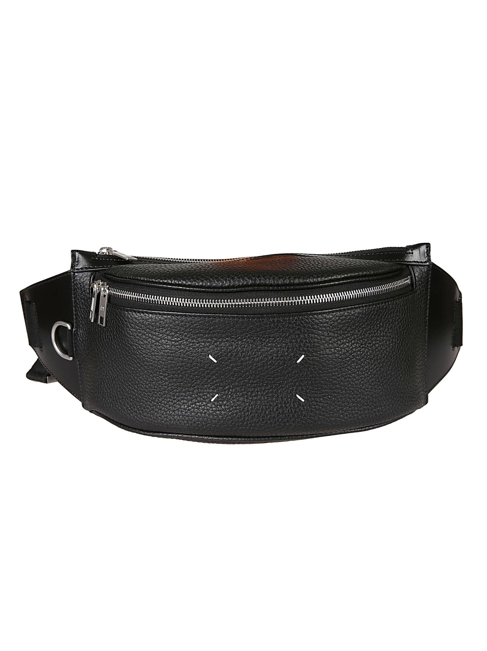 Maison Margiela Logo Detail Grained Leather Belt Bag