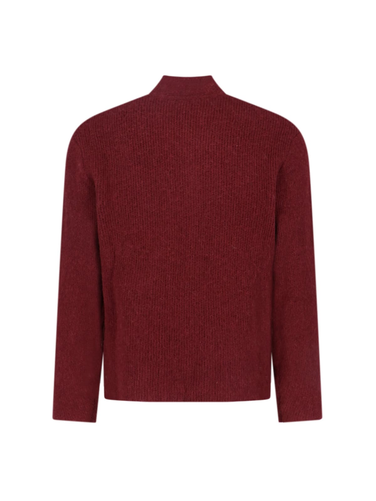 Aspesi Shetland Wool Cardigan In Red