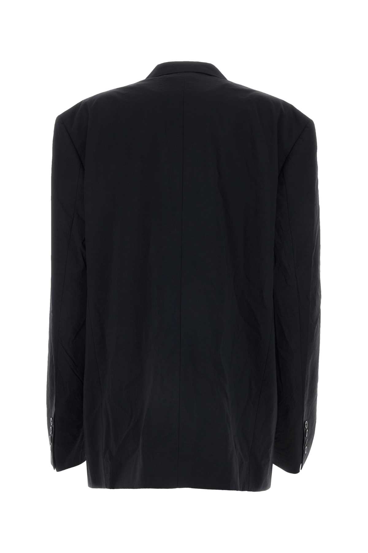 Shop Balenciaga Black Nylon Oversize Blazer