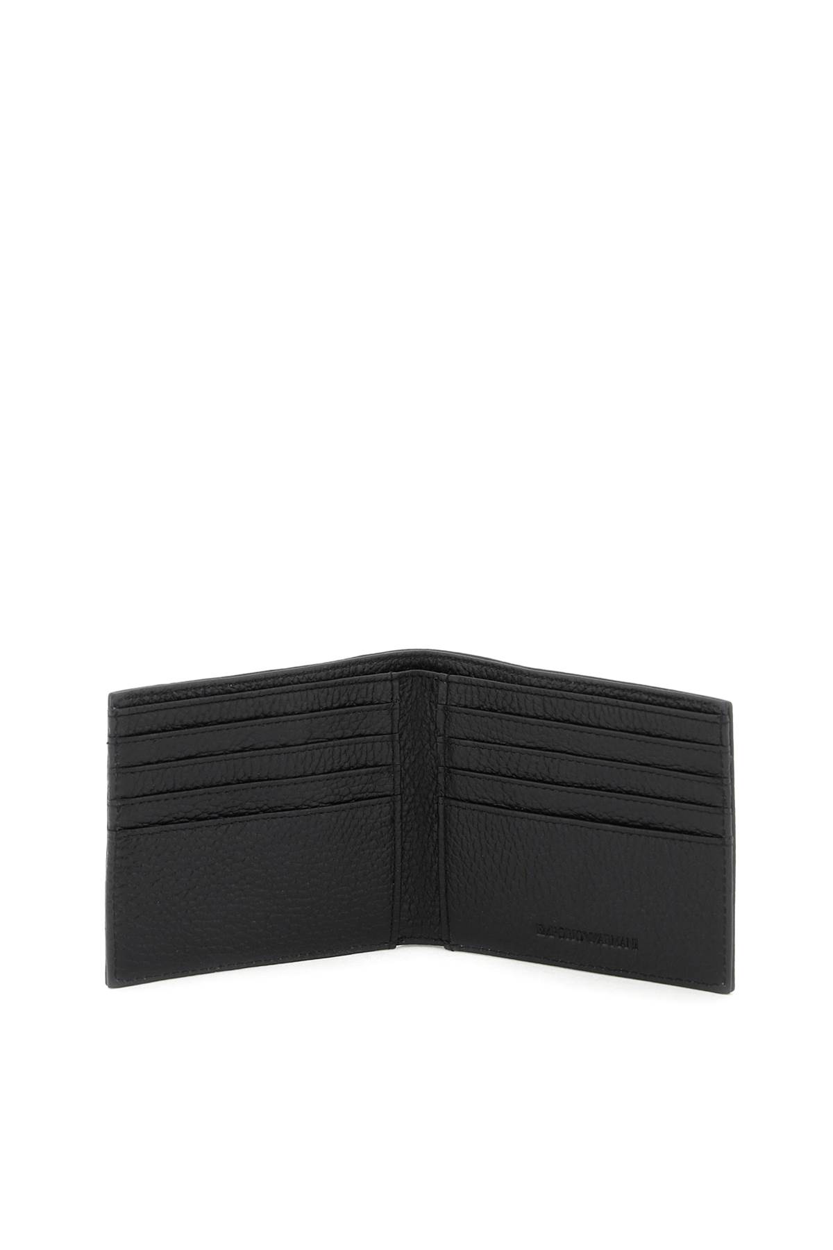 Shop Emporio Armani Grained Leather Wallet In Black