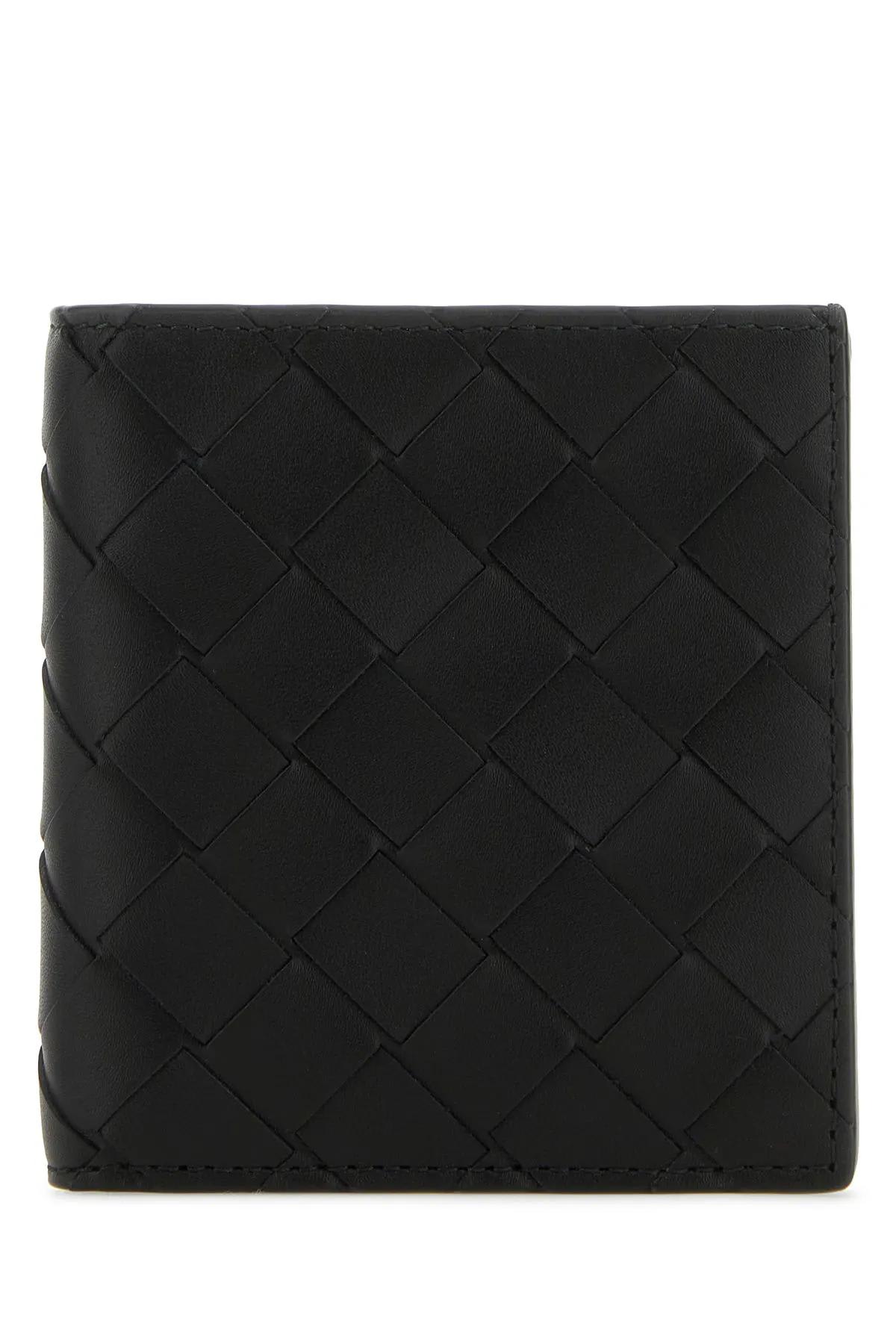 Shop Bottega Veneta Black Leather Intrecciato Wallet