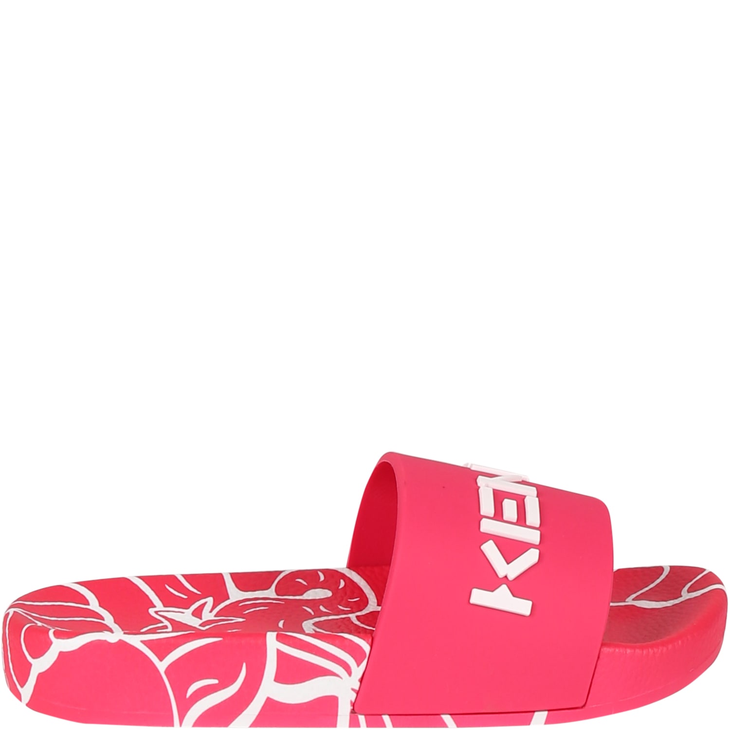 Kenzo Kids' Fuchsia Slippers For Girl With Logo