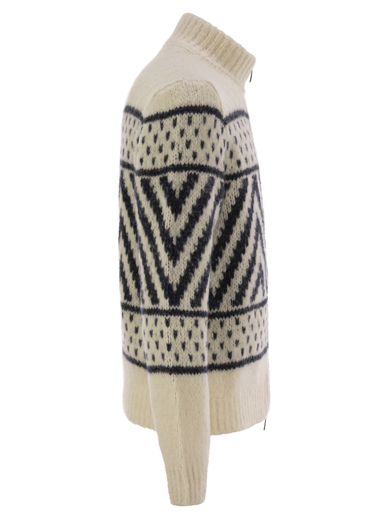 Shop Peserico Alpaca And Cotton Yarn Jersey In Natural