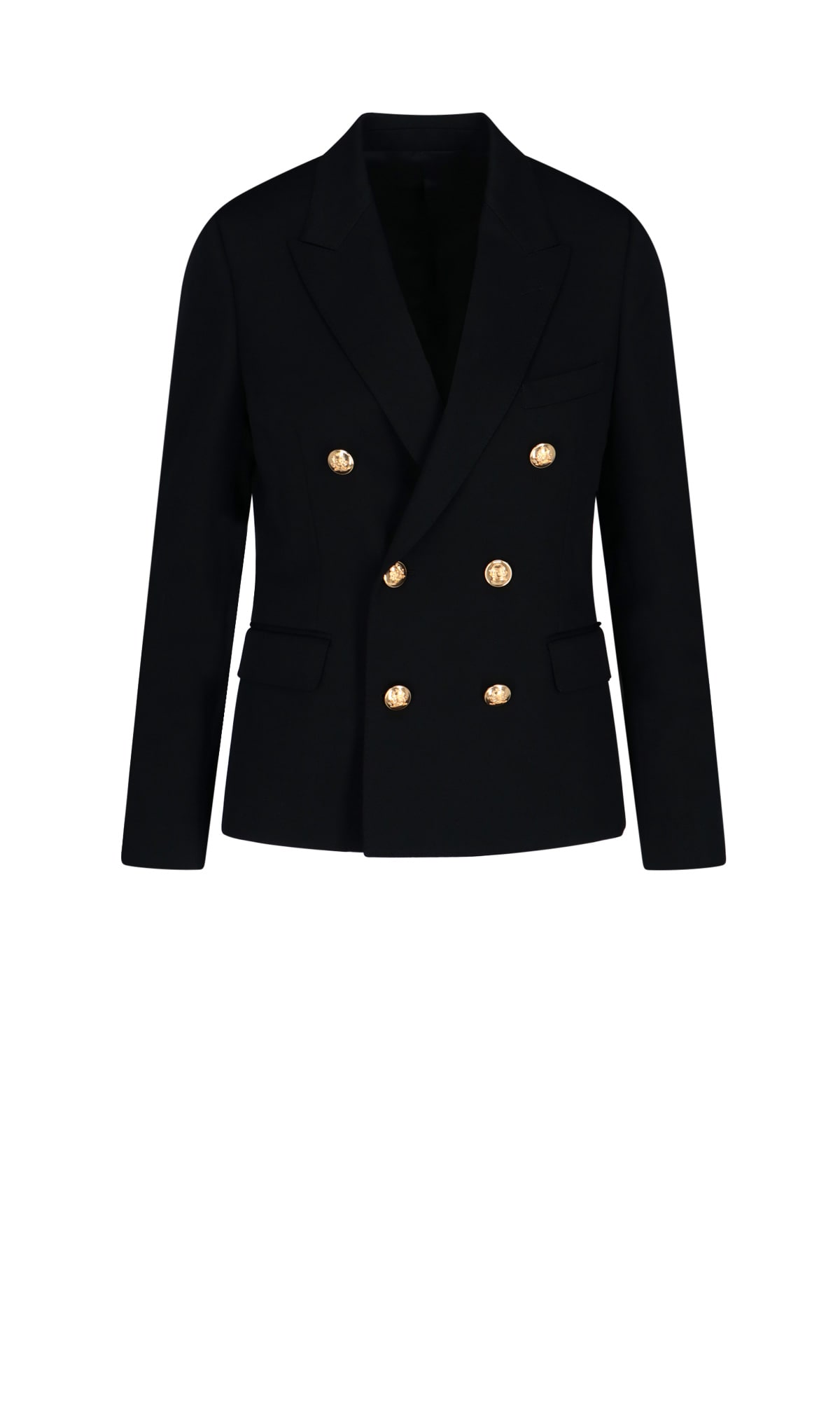 Celine Short Jacket In Black With Golden Buttons | ModeSens