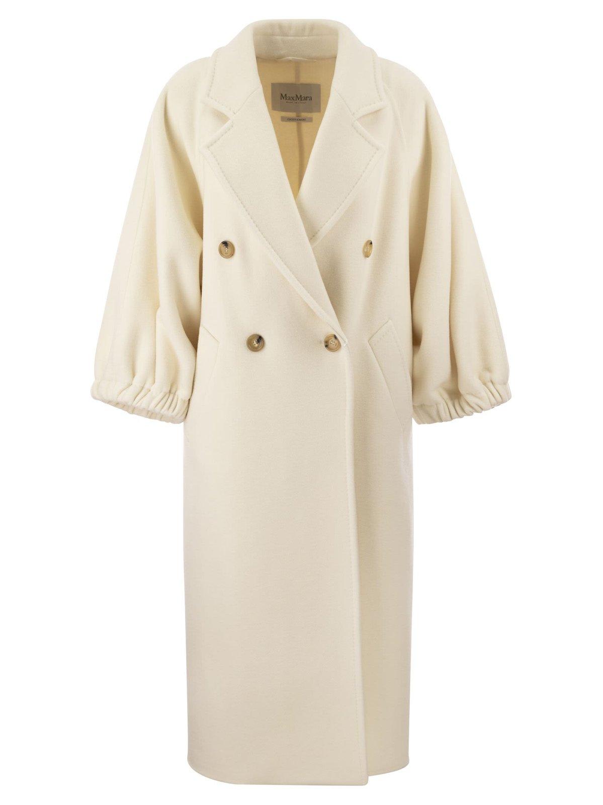 Shop Max Mara Zaffo Double-breasted Coat In White